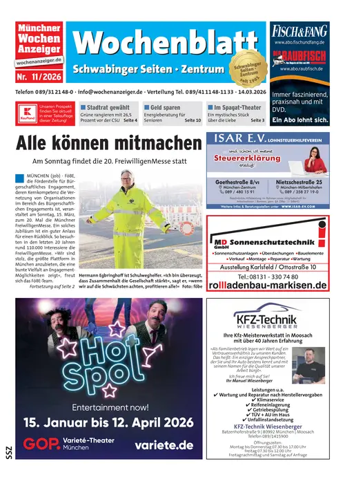 Münchner Wochenblatt Schwabinger Seiten / Zentrum Cover